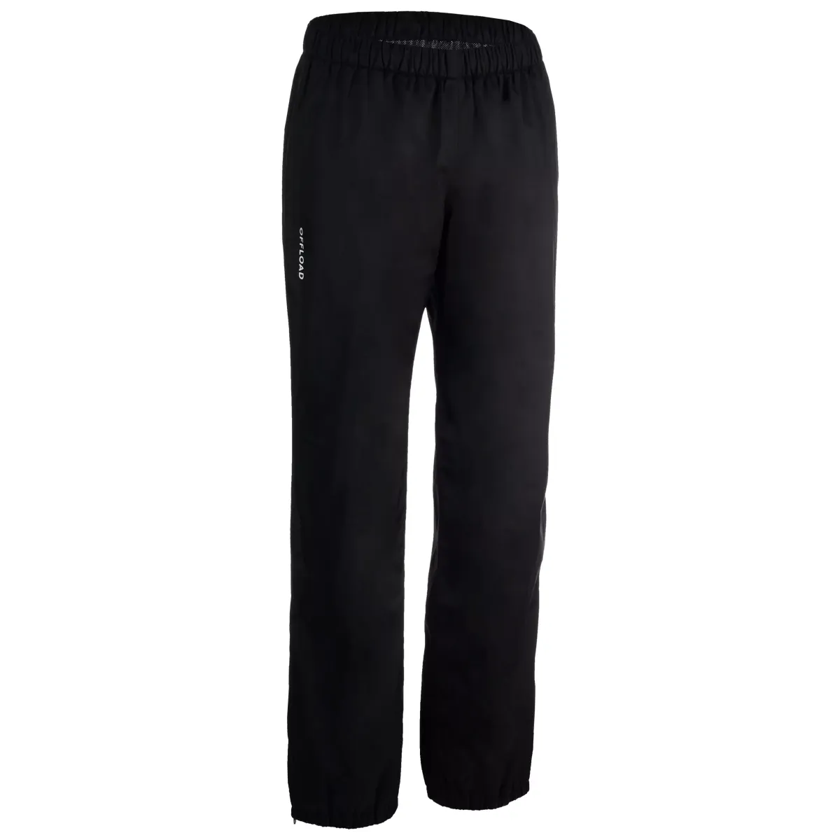 PANTALONE ZA RAGBI R500 VETROOTPORNE VODOOTPORNE RAIN SMOCK DEČJE CRNE