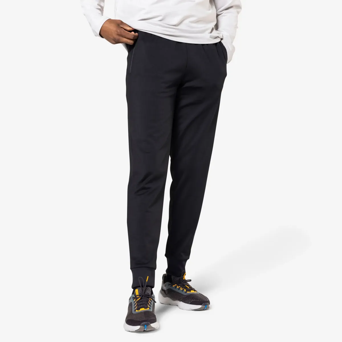 Pantalone za trčanje Kiprun Run 100 Warm muške - crne