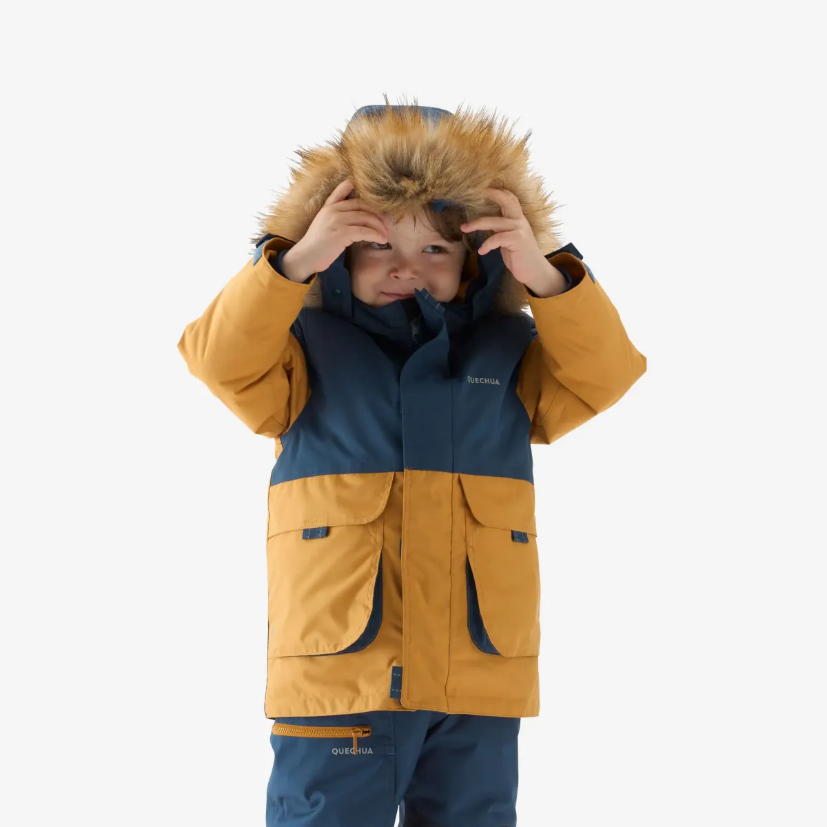 Parka za planinarenje SH500 MOUNTAIN topla dečja (2-6 godina) - oker