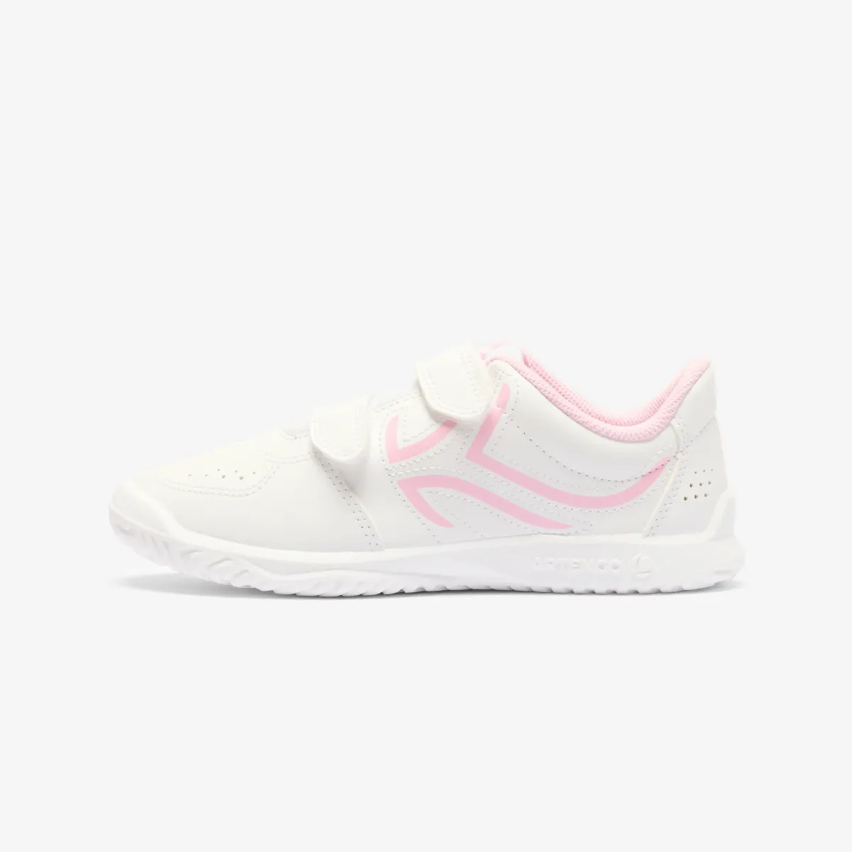 Patike za tenis TS100 na čičak dečje - belo/roze