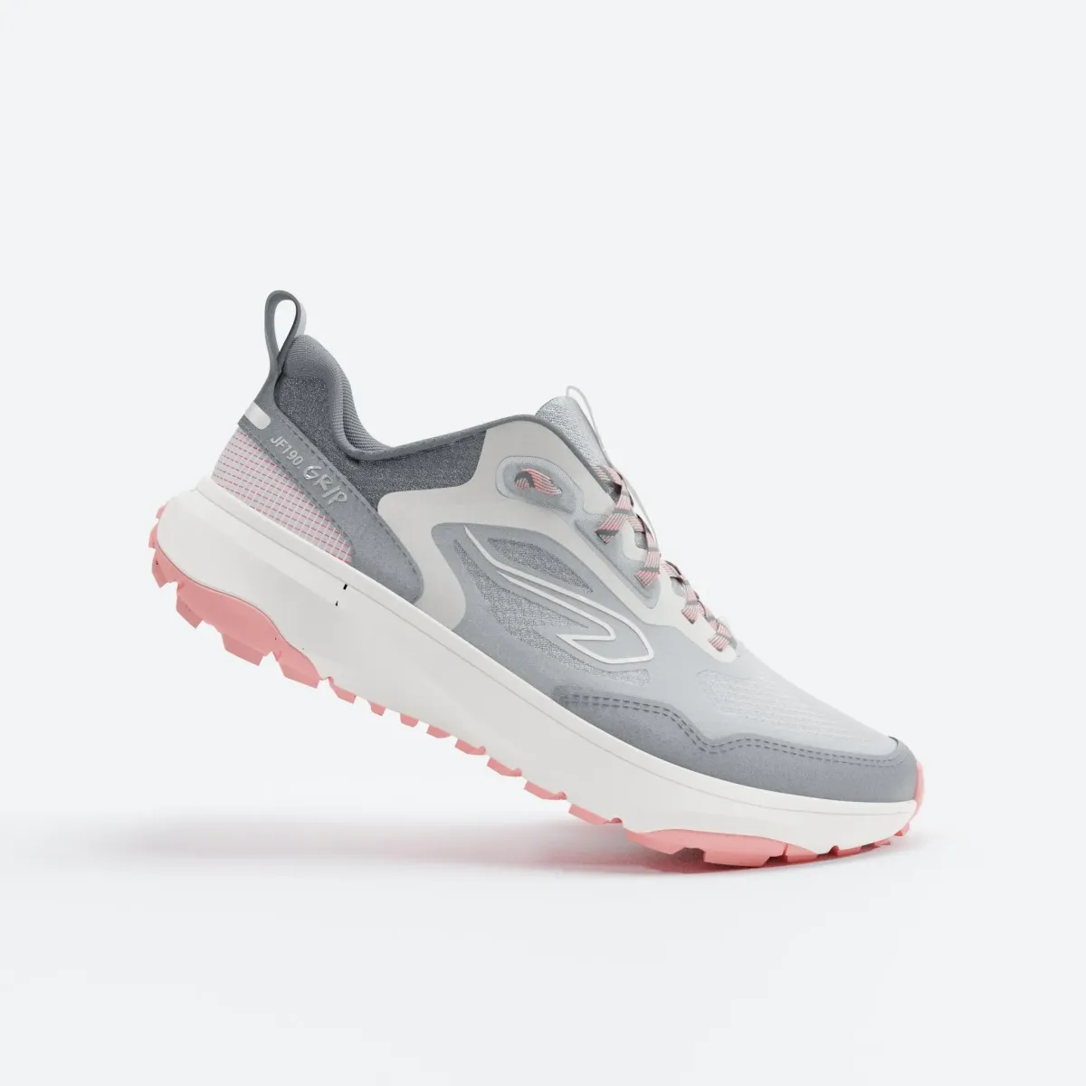 Patike za trčanje i trail trčanje Kiprun JF190 Grip ženske - sivo/roze