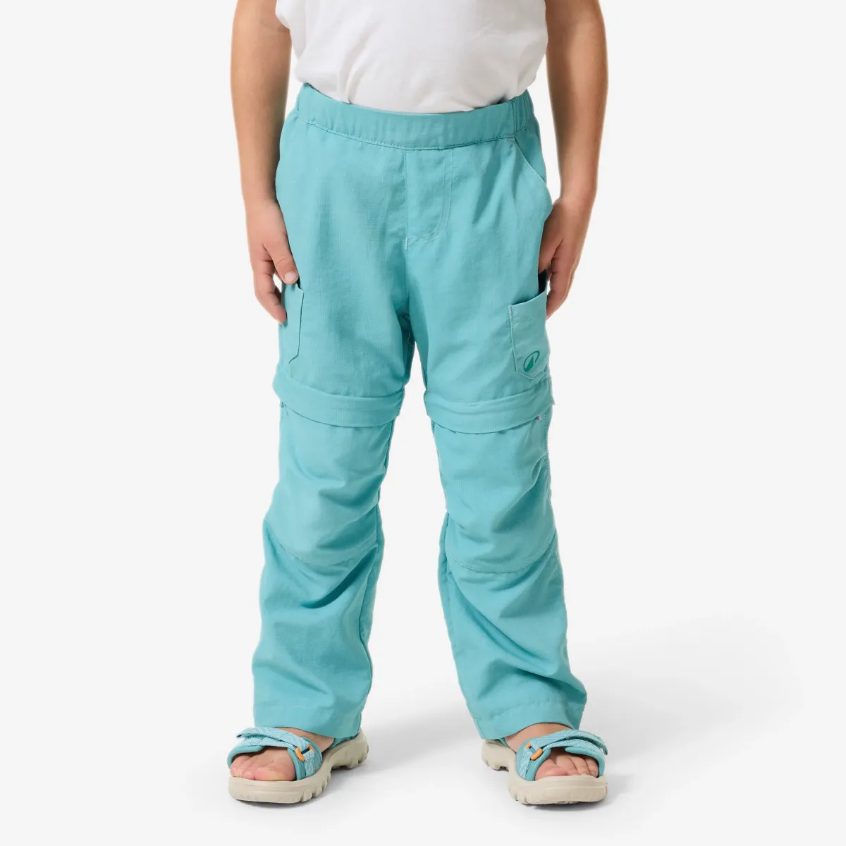 Plave dečje modularne pantalone za planinarenje MH500 