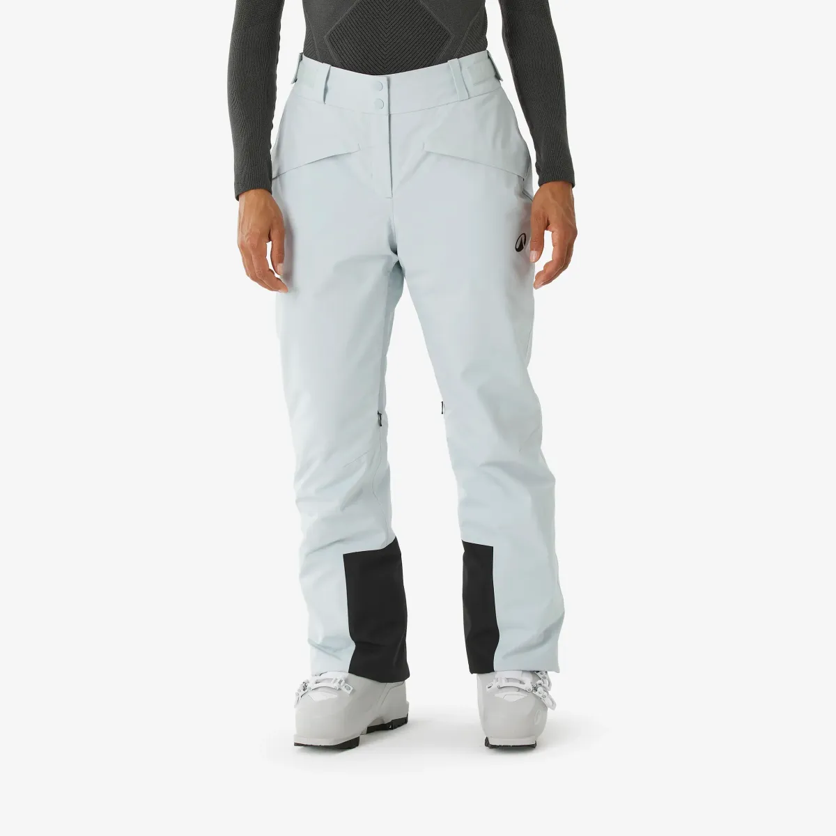 Plave ženske tople i dišljive pantalone za skijanje i snoubording 500