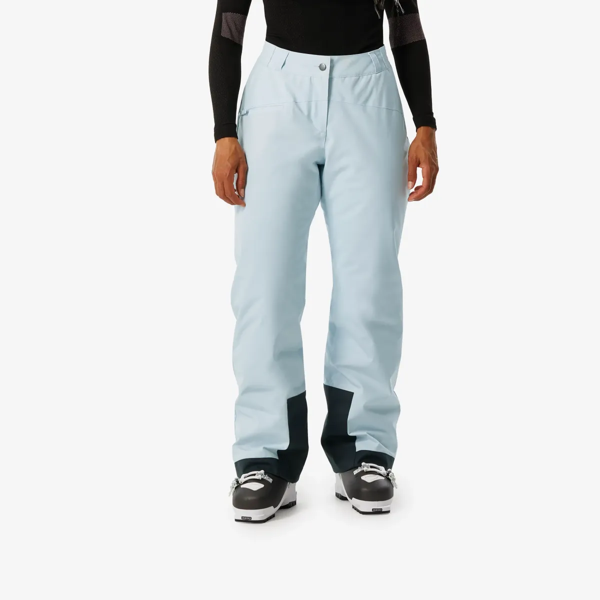 Plave ženske tople i udobne pantalone za skijanje i snoubording, Ski 100