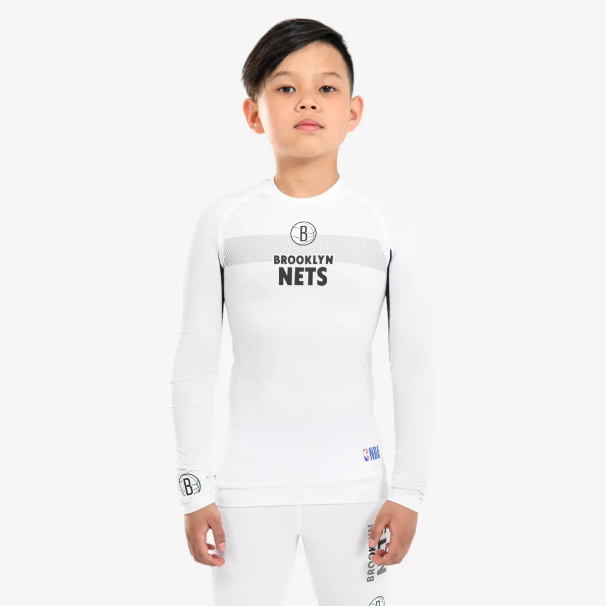 PODMAJICA ZA KOŠARKU UT500 DEČJA - NBA BRUKLIN NETSI/BELA