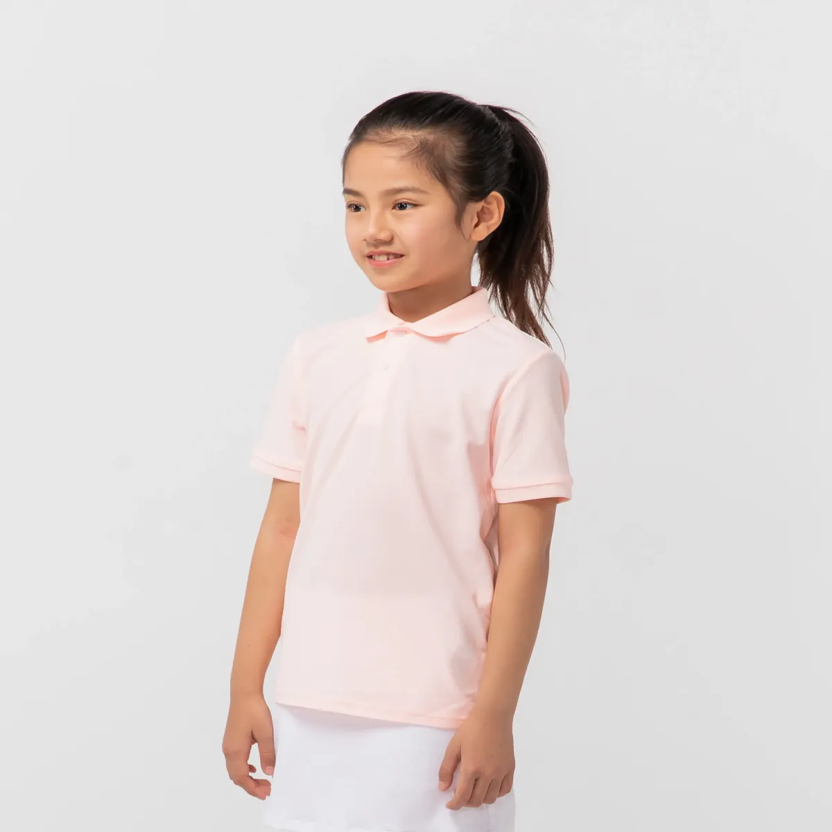 POLO MAJICA ZA GOLF DEČJA ZA UMERENE TEMPERATURE - ROZE