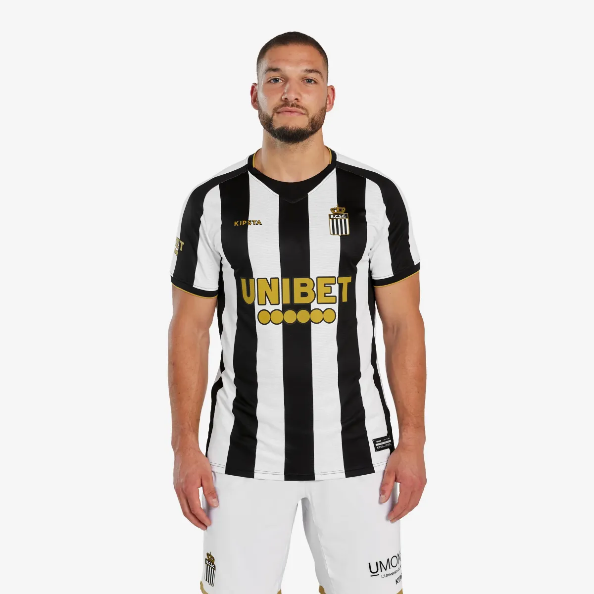 Prugasta belo-crna majica za odrasle ROYAL CHARLEROI HOME 24/25