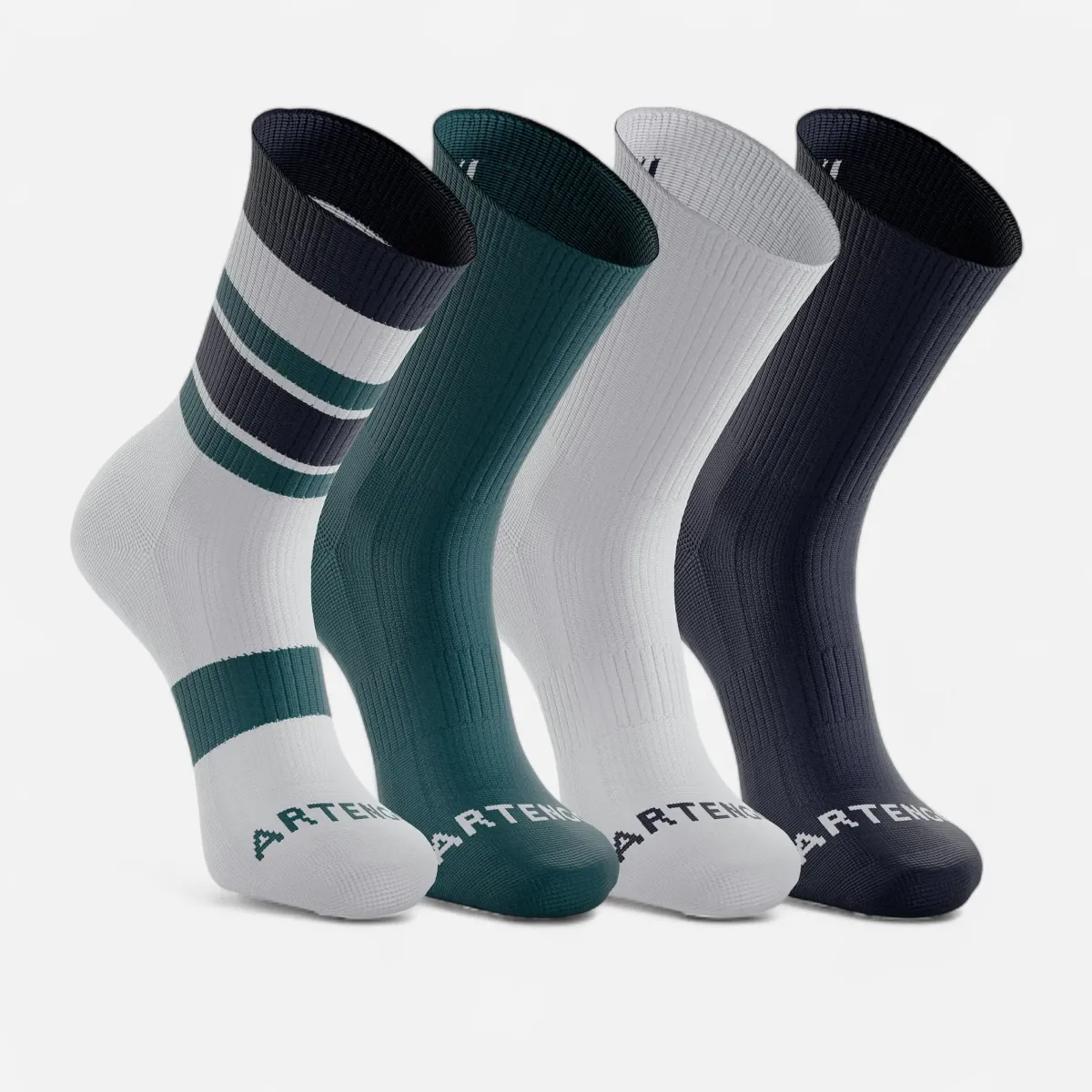 Prugaste/zelene/plave duboke čarape za tenis RS 300 (4 para)