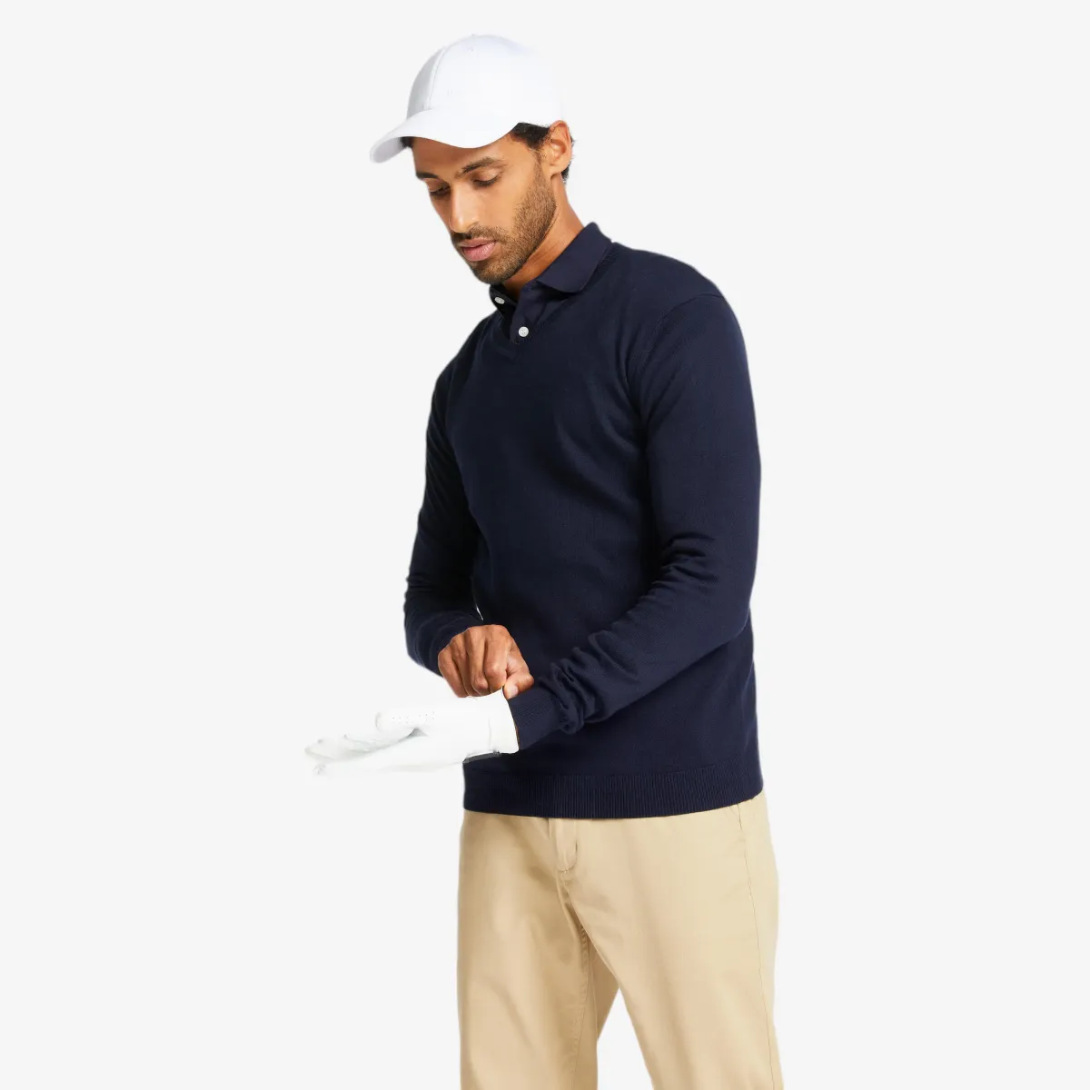 PULOVER ZA GOLF MW500 NA V-IZREZ MUŠKI - TEGET