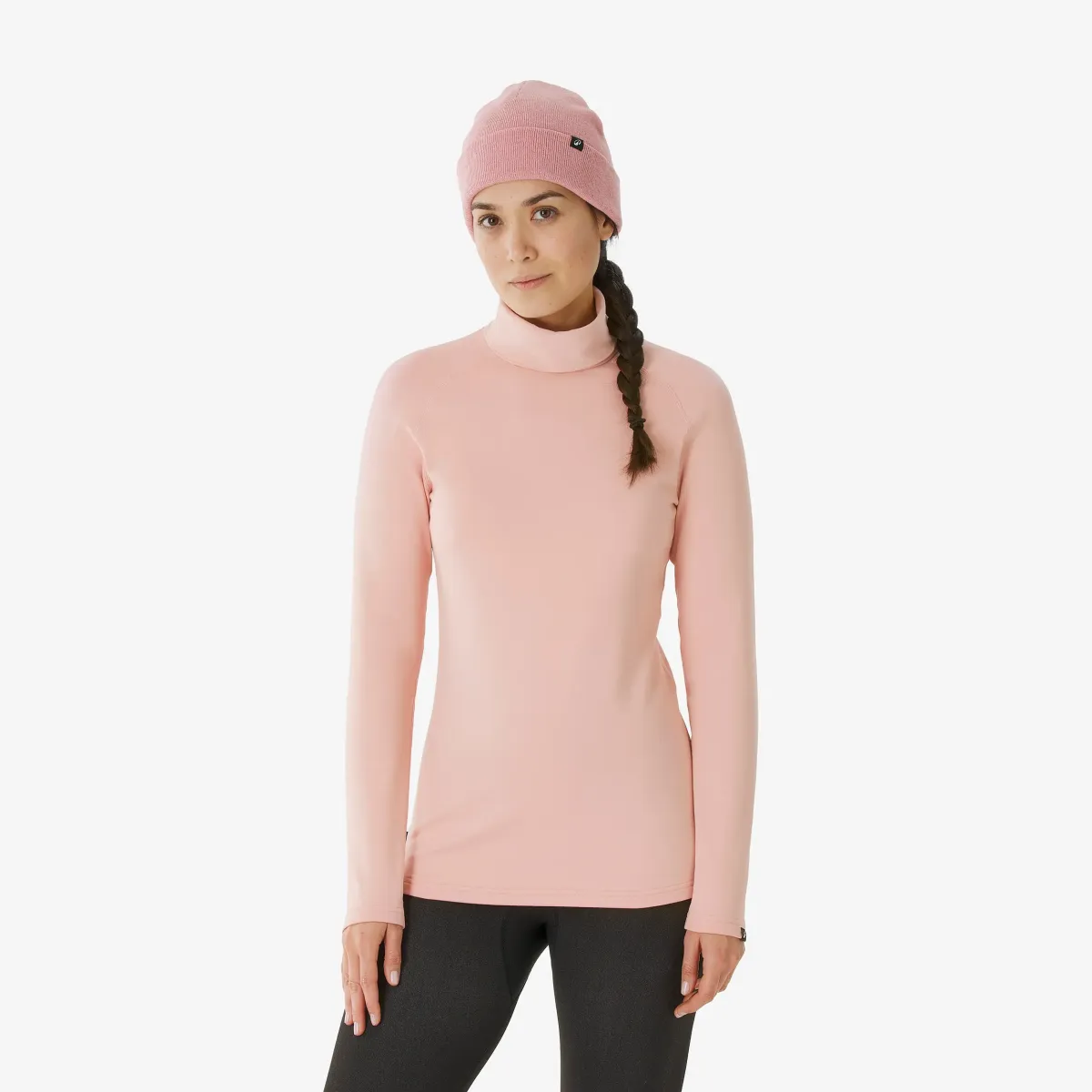 Roze ženska topla i prozračna rolka podmajica za skijanje BL 500