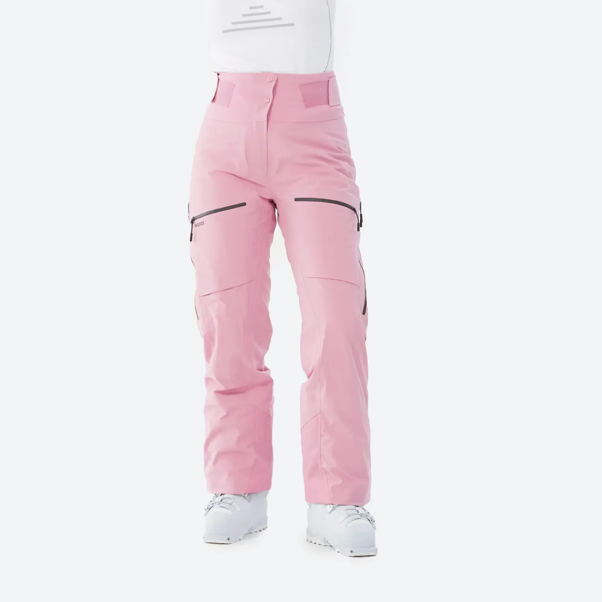 Roze ženske tople i prozračne pantalone za skijanje i snoubording FR500