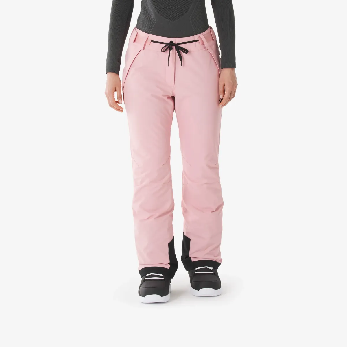 Roze ženske vodootporne pantalone za skijanje i snoubording SNB 500