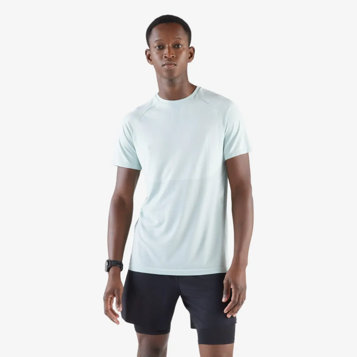 T-shirt de running sans coutures homme - kiprun run 500 confort vert