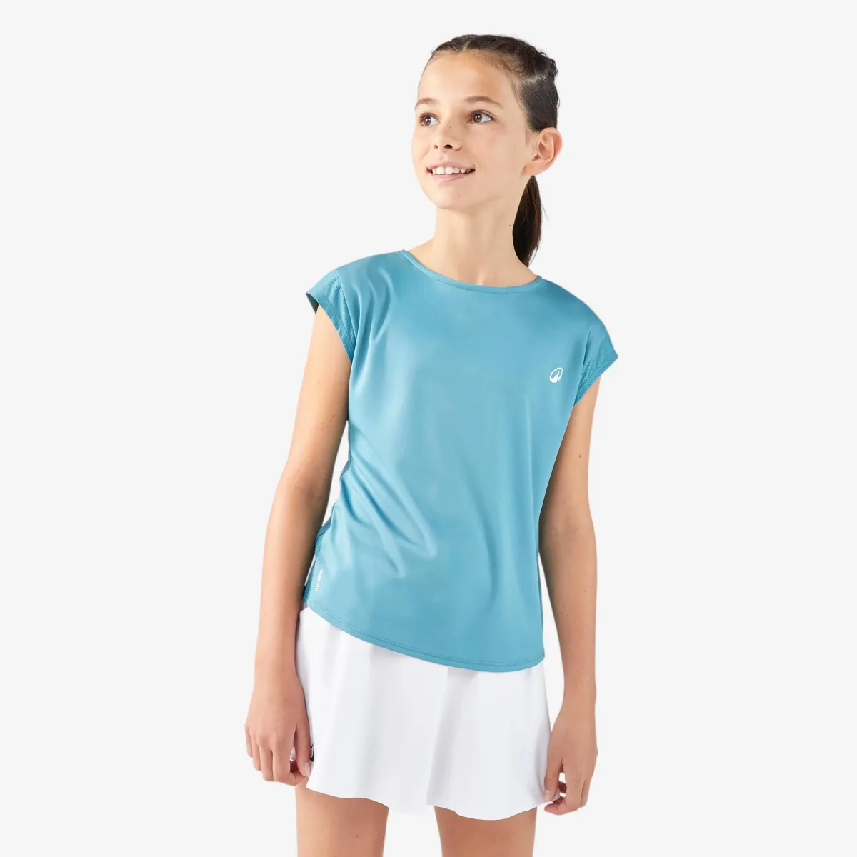 Tirkizna majica za tenis za devojčice SOFT