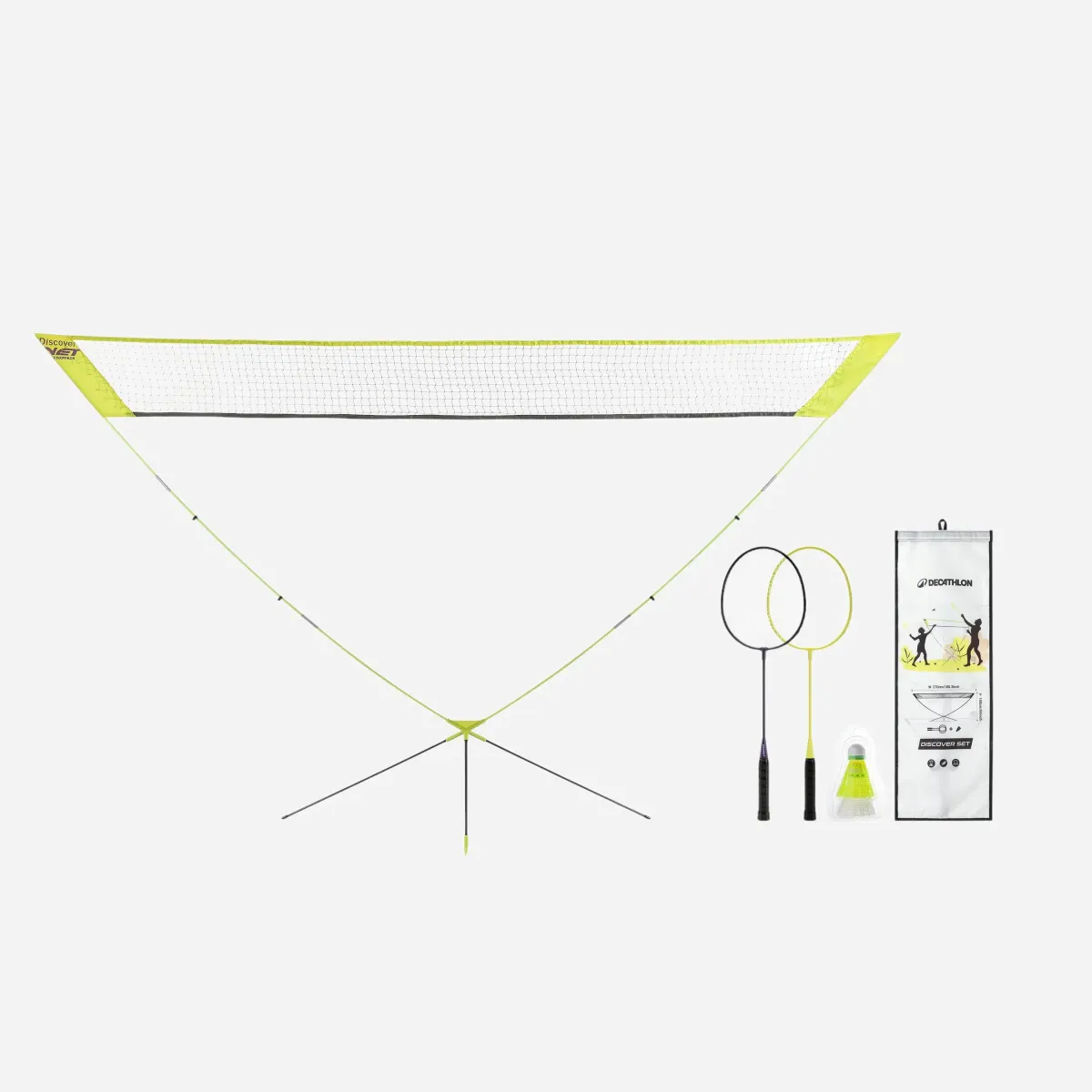 Žuti prenosivi komplet za badminton DISCOVER 3M V2