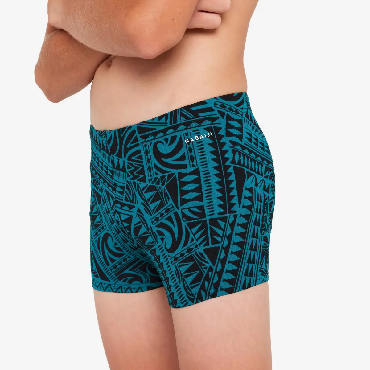 Zelene bokserice za plivanje za dečake 500 FITIB