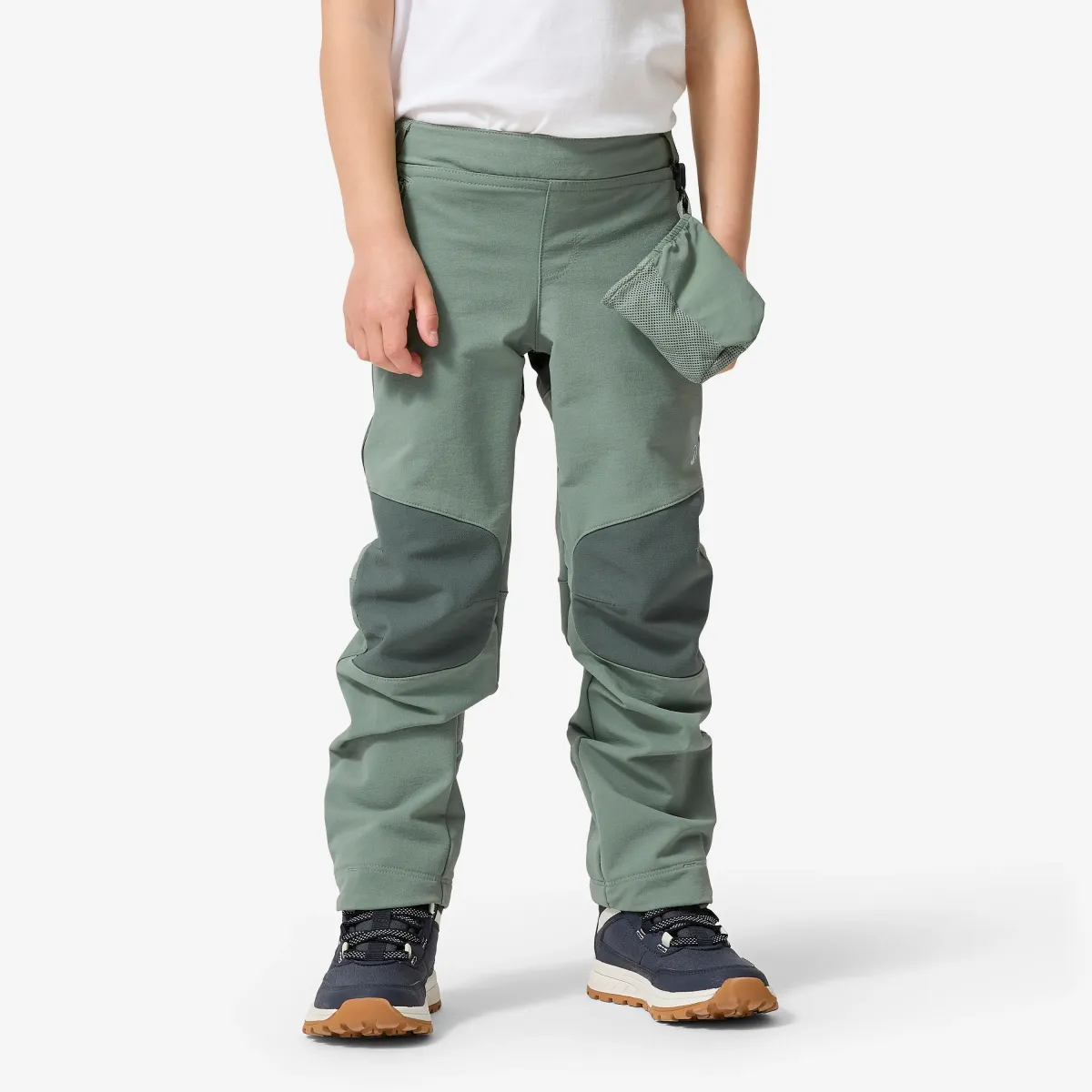 Zelene softshell pantalone za planinarenje MH900, za decu od 2 do 6 godina