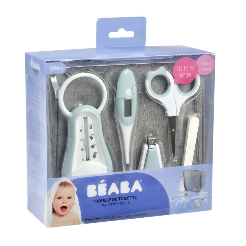 BEABA HIGIJENSKI SET OD 9 DELOVA U TORBICI GREEN BLUE