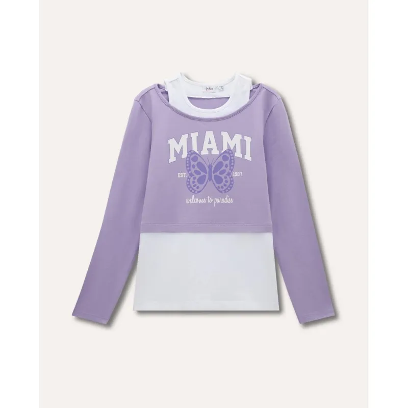BLUKIDS MAJICA DUG RUKAV VIOLET