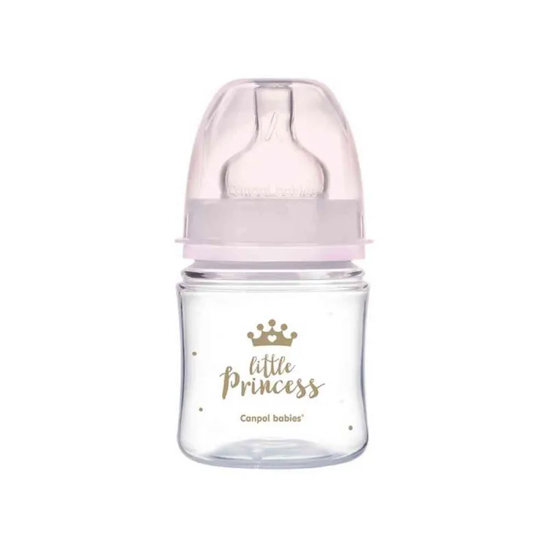 CANPOL BABIES FLASICA 120ML SIROKI VRAT, PP - ROYAL BABY 35/233 PINK