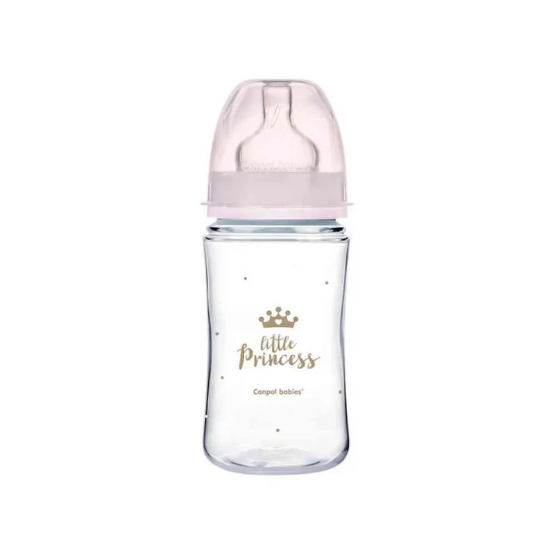 CANPOL BABIES FLASICA 240ML SIROKI VRAT, PP - ROYAL BABY 35/234 PINK