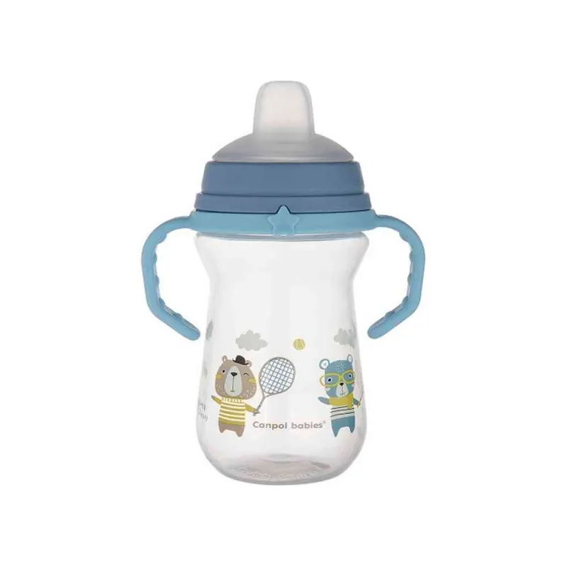 CANPOL BABIES SOLJA BONJOUR PARIS 250ML SA SILIKONSKIM KLJUNOM (56/613) - BLUE
