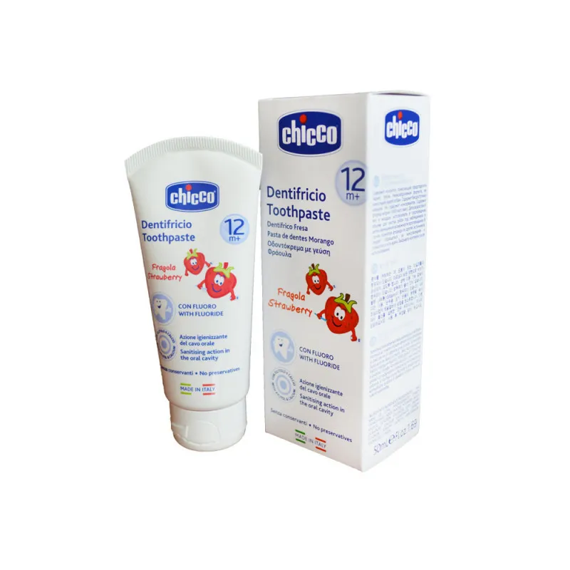CHICCO BM PASTA ZA ZUBE SA UKUSOM JAGODE 50ML SA FLUORIDOM