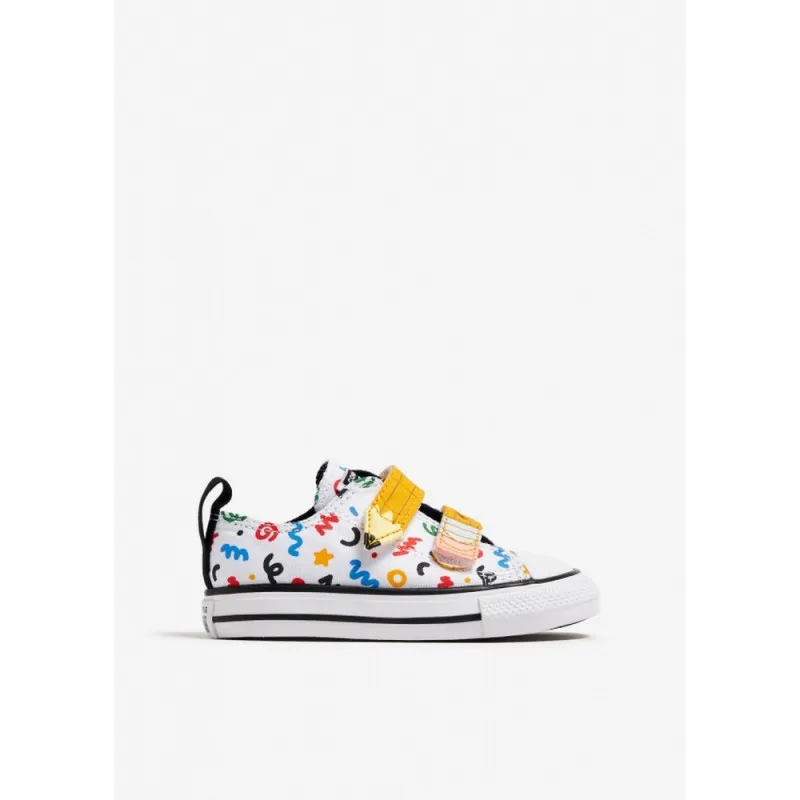 CONVERSE PATIKE CHUCK TAYLOR ALL STAR EASY ON DOODLES - WHITE/YELLOW/BLACK