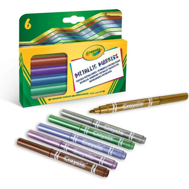 CRAYOLA FLOMASTERI METALIK 6 KOM