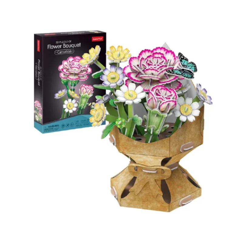 CUBIC FUN PUZZLE FLOWER BOUQUET - CARNATION W3300H