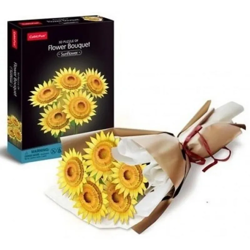 CUBIC FUN PUZZLE FLOWER BOUQUET - SUNFLOWER P866H