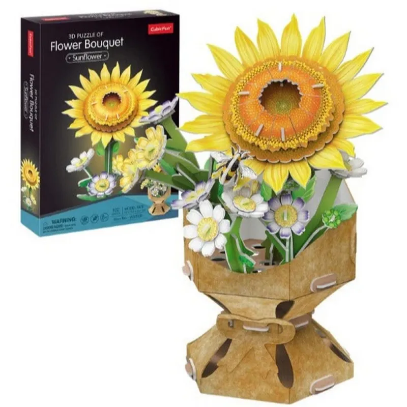 CUBIC FUN PUZZLE FLOWER BOUQUET - SUNFLOWER W3303H