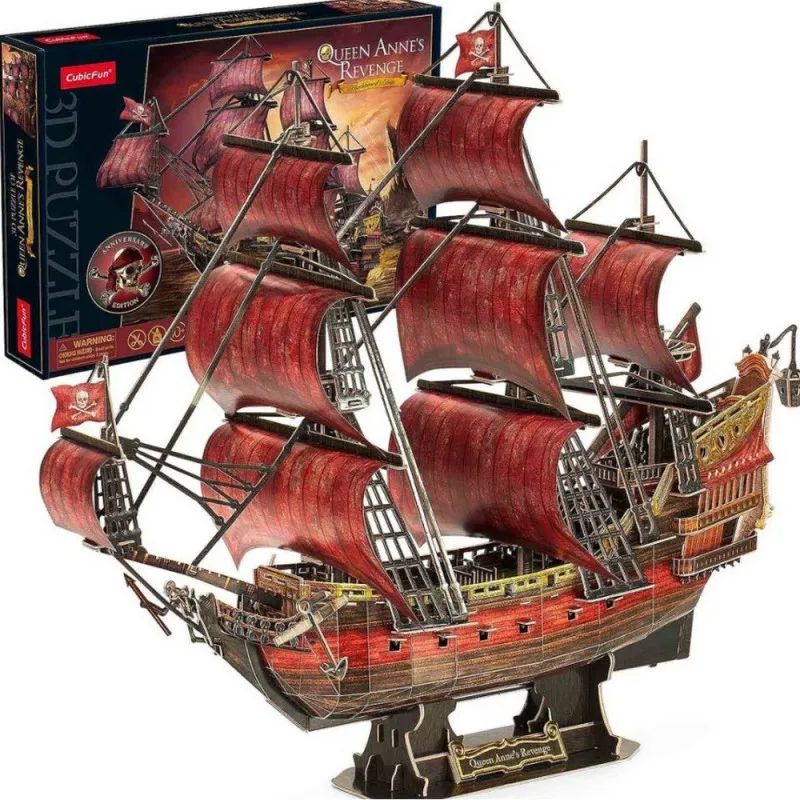 CUBIC FUN PUZZLE QUEEN ANNES REVENGE--ANNIVERSARY RED EIDITION T4040H