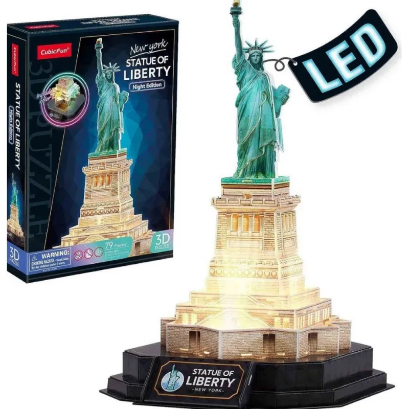 CUBIC FUN PUZZLE STATUE OF LIBERTY NIGHT EDITION L536H