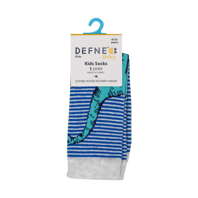 DEFNE DECIJE CARAPE DINO BLUE STRIPE
