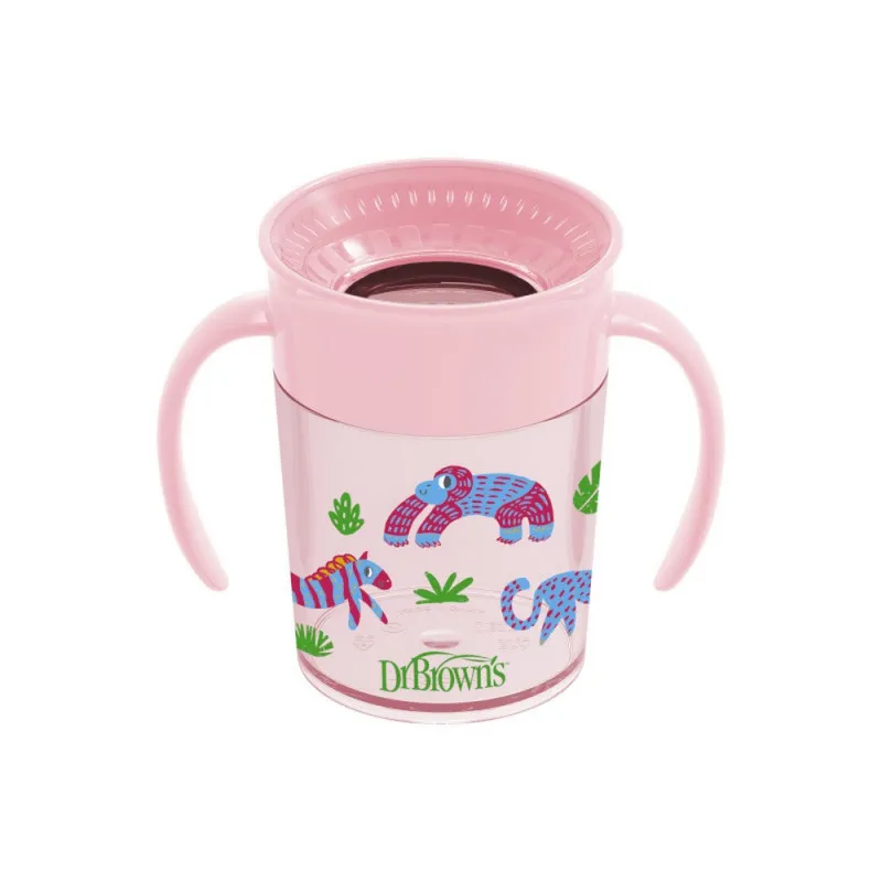 DR BROWNS SOLJA 360 STEPENI NO SPILL 200ML SA RUCKAMA  ROZE