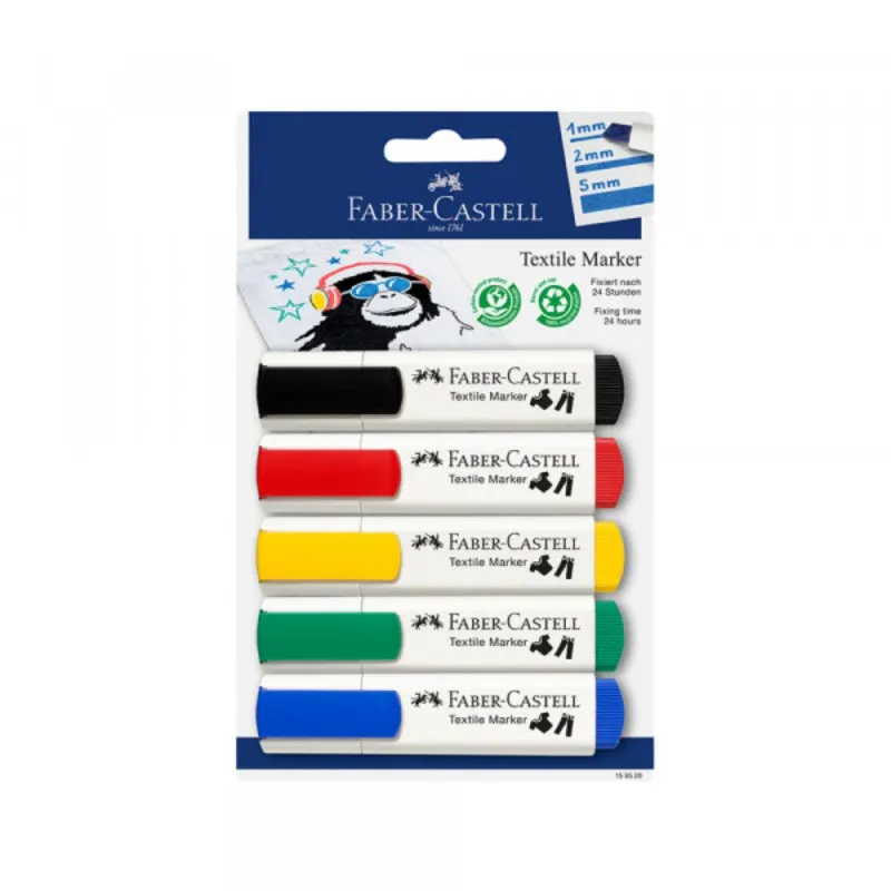 FABER CASTELL FLOMASTER ZA TEKSTIL BASIC COLOR 1/5 159520