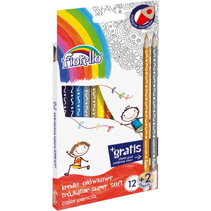 FIORELLO DRVENE BOJICE TROUGLASTE SUPER SOFT 12 BOJA  2 GRATIS