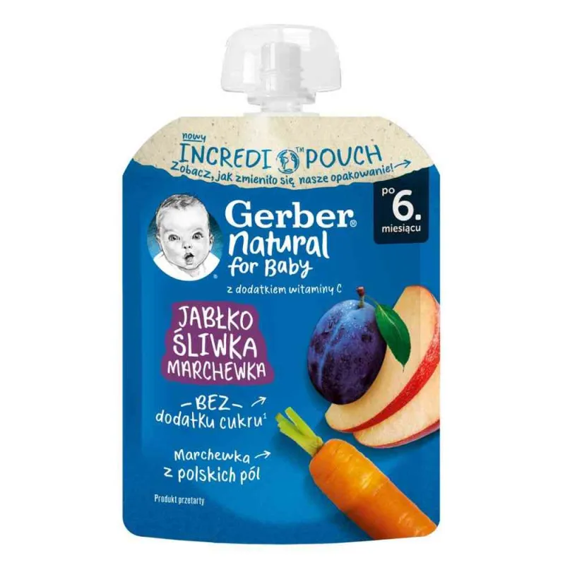 GERBER POUCH JABUKA SLJIVA SARGAREPA 80G
