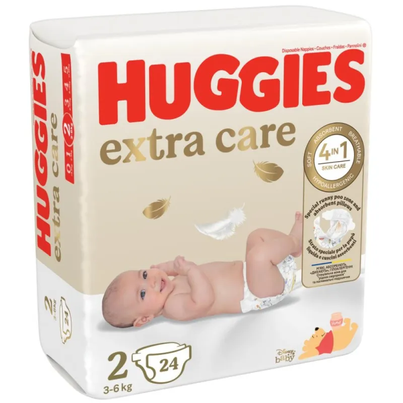 HUGGIES PELENE EXTRA CARE 2, 3 - 6 KG,24 KOM
