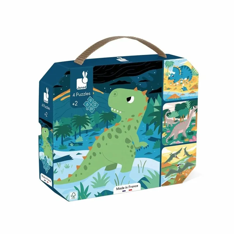 JANOD DINOSAUR PUZZLE 4 KOM