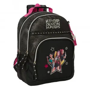 K-POP Crni Školski Ranac Sa Roze Detaljima