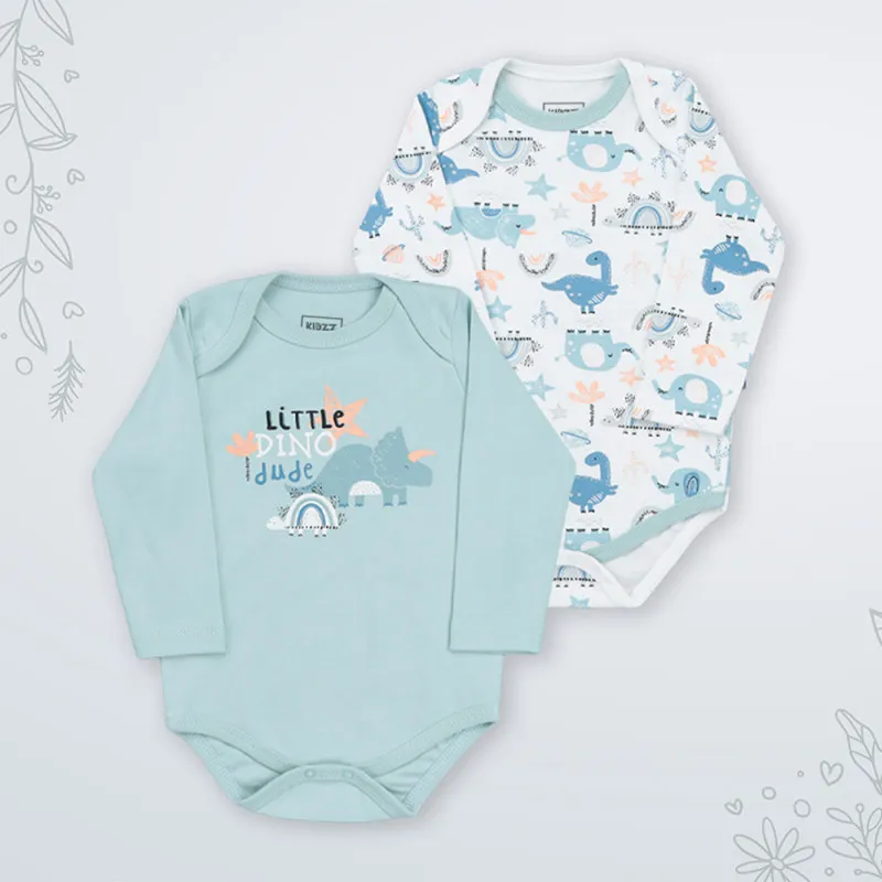 KIDZZ BODI DUG RUKAV BLUE 2KOM
