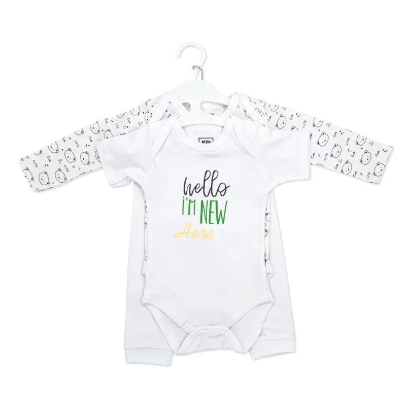 KIDZZ SET 3/1 (BODI DUG RUKAV+BODI KRATAK RUKAV+PANTALONE)