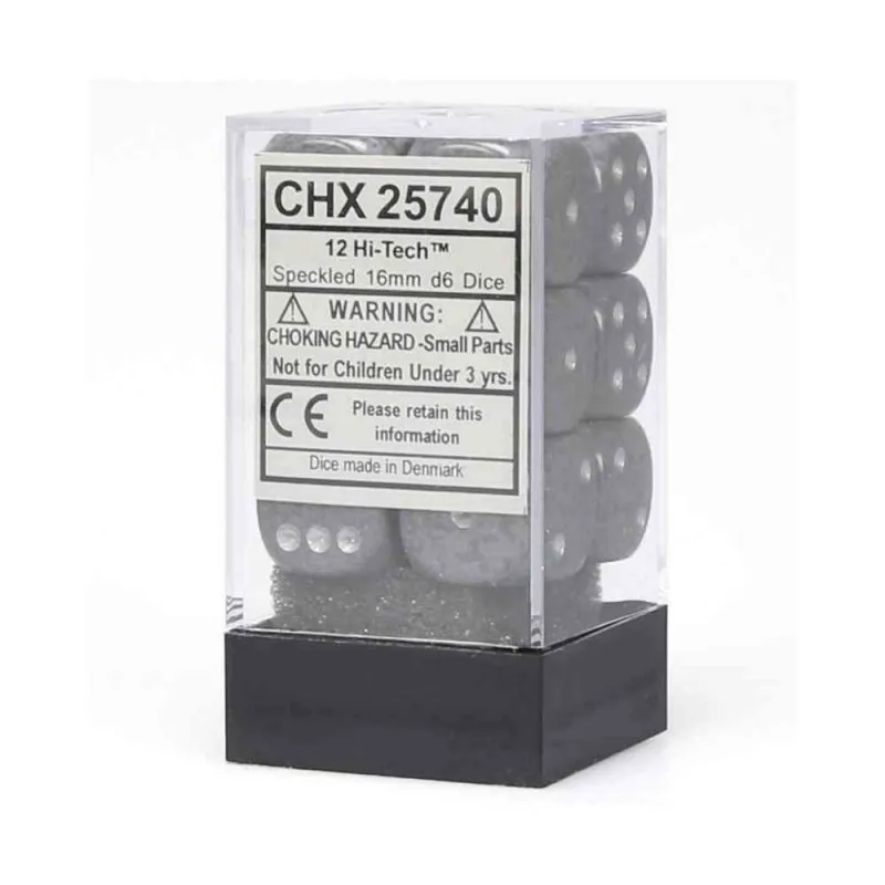 KOCKICE CHESSEX - SPECKLED - HI-TECH - DICE BLOCK 16MM (12)