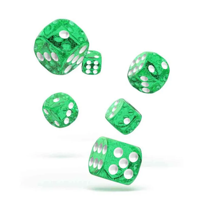 KOCKICE OAKIE DOAKIE DICE D6 16 MM SPECKLED - GREEN (12)
