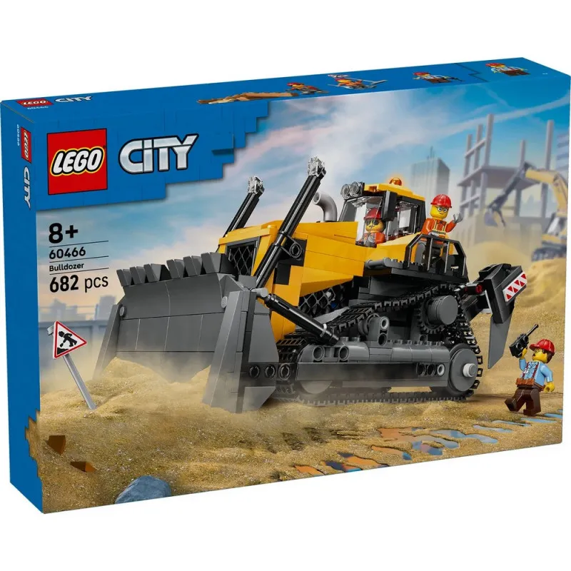 LEGO CITY YELLOW BULLDOZER WITH FRONT LOADER