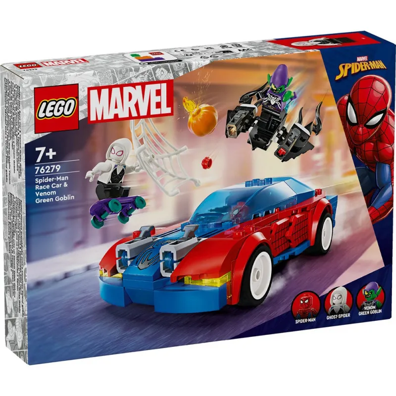 LEGO SUPER HEROES MARVEL SPIDER MAN RACE CAR  VENOM GREEN GOBLIN