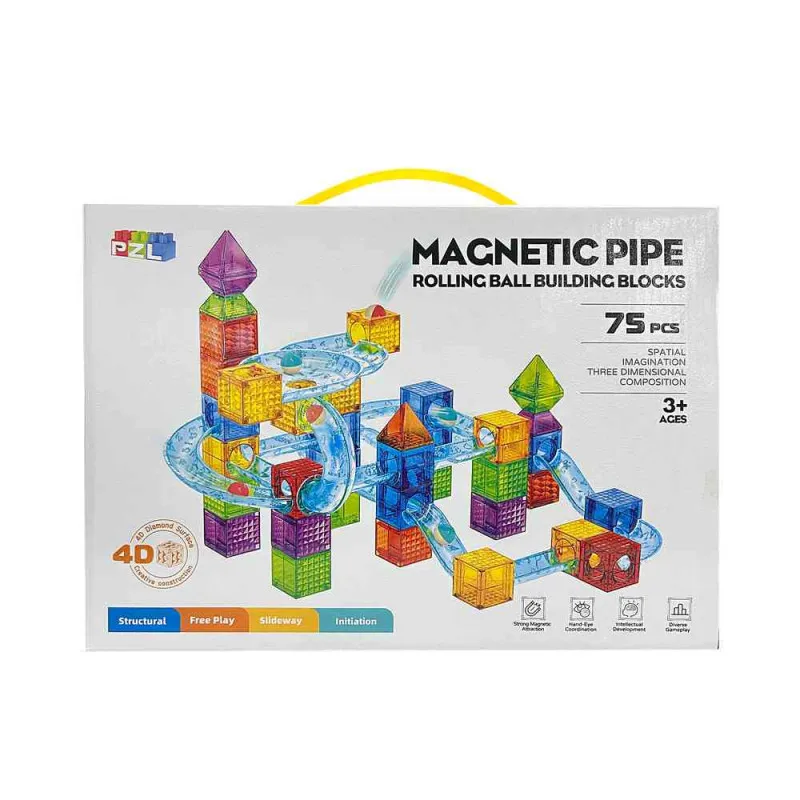 MAGNETNE KOCKE STAZA ZA LOPTICE 75 KOM