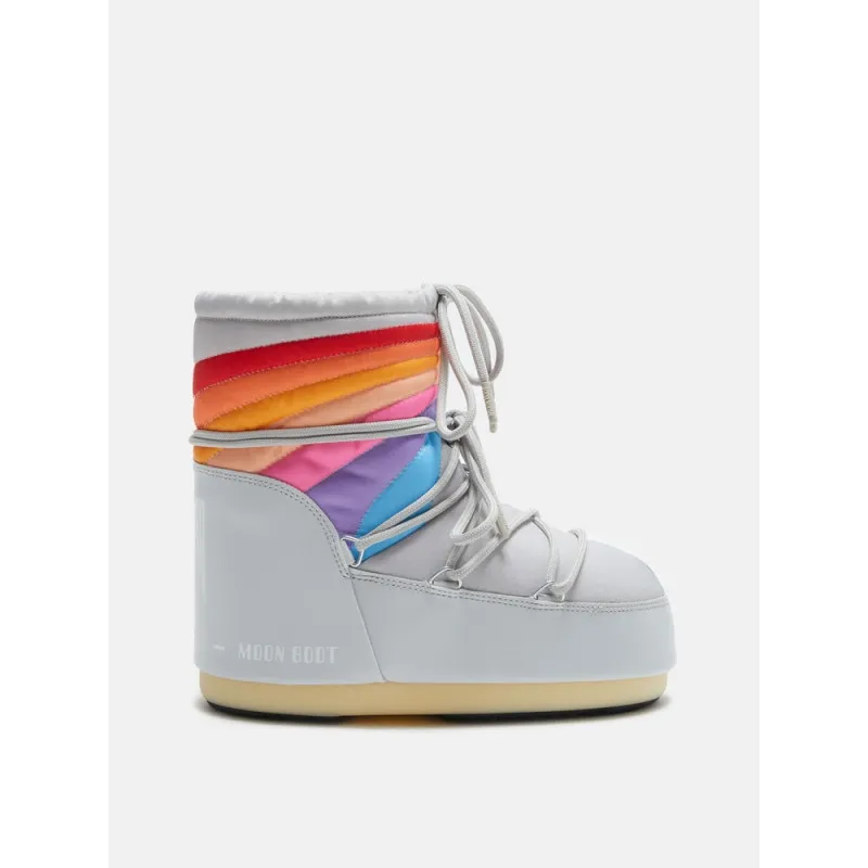 MOONBOOT ICON LOW RAINBOW GLACIER GLACIER GREY